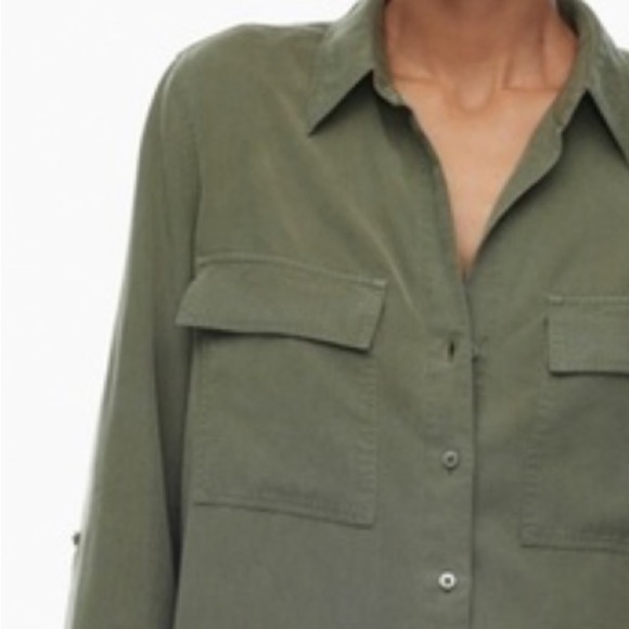 Babaton 2XL Utility Shirt Jacket Olive Green Tencel Lyocell Oversized Aritizia - Picture 13 of 13